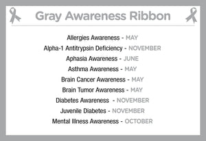 Gray Silicone Bracelets for Brain Cancer, Brain Tumors, Gray Ribbon Wristbands - The Awareness Company