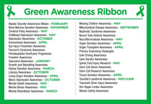 Load image into Gallery viewer, Green Silicone Bracelets for Mental Health, Cerebral Palsy, Organ Donation - The Awareness Company