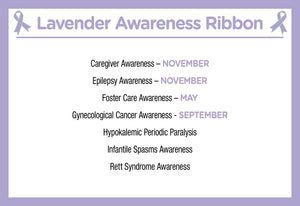 Lavender Silicone Bracelets for Epilepsy, Gynecological Cancer - The Awareness Company