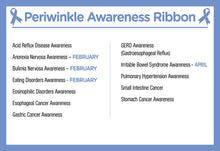 Load image into Gallery viewer, Periwinkle Silicone Bracelets for Esophageal Cancer Fundraising - The Awareness Company