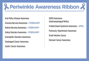 Periwinkle Silicone Bracelets for Esophageal Cancer Fundraising - The Awareness Company