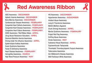 Red Silicone Bracelets for AIDS, HIV, Red Ribbon Week, Drug/Alcohol Prevention - The Awareness Company