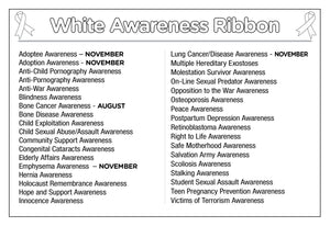 White Silicone Bracelets for Lung Cancer, Bone Cancer - The Awareness Company
