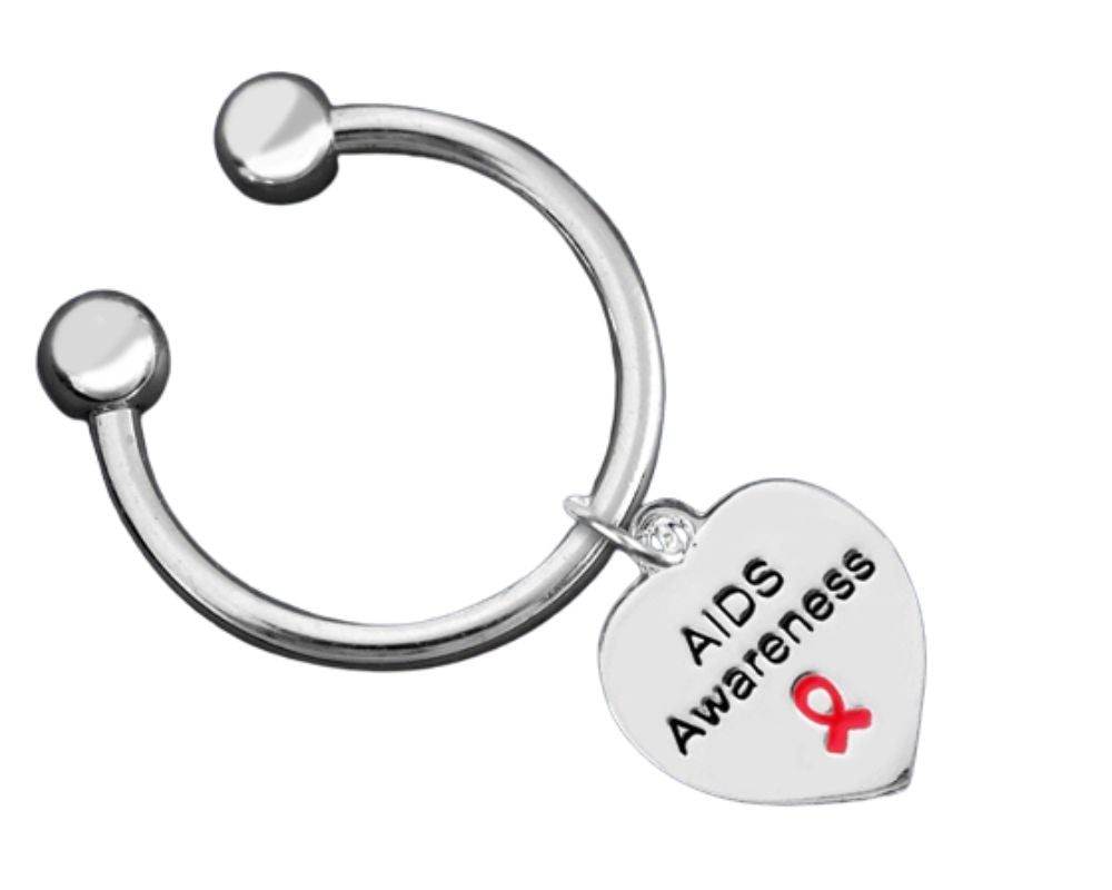AIDS Awareness Heart Keychains - The Awareness Company