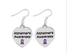 Load image into Gallery viewer, Alzheimer&#39;s Awareness Heart Earrings - The Awareness Company