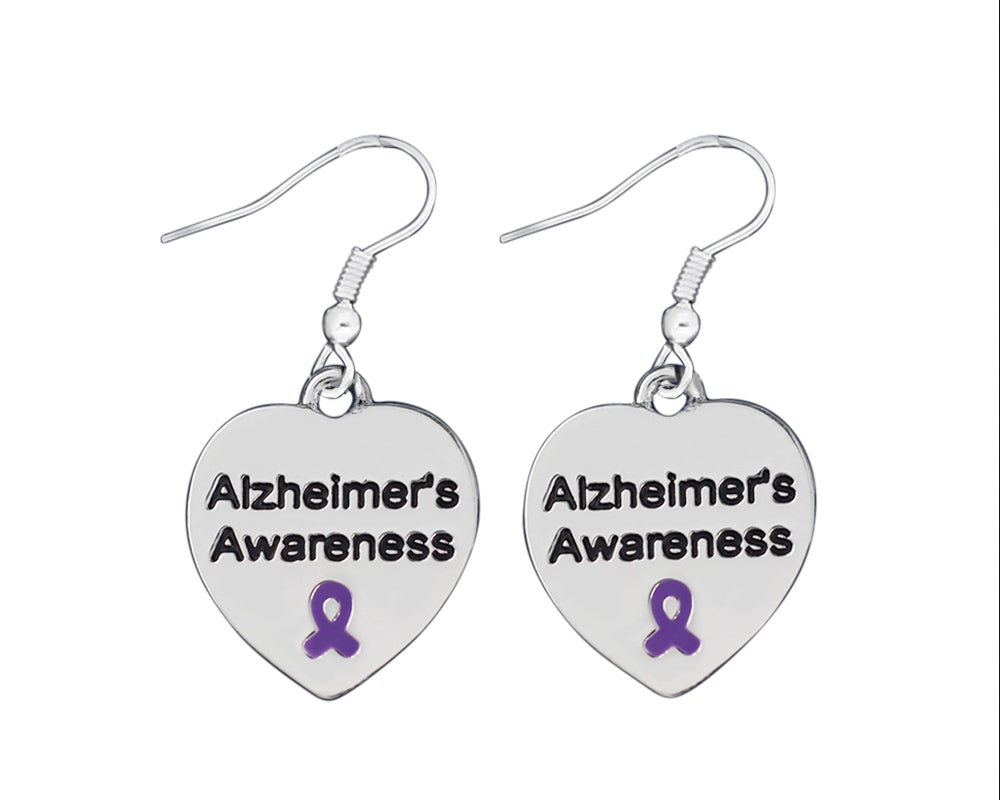 Alzheimer's Awareness Heart Earrings - The Awareness Company