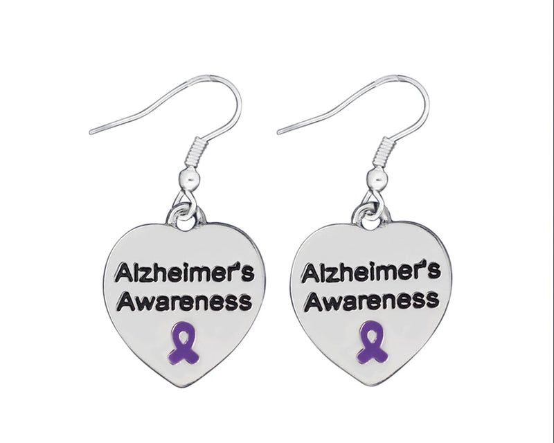 Alzheimer's Awareness Heart Earrings - The Awareness Company