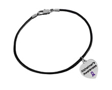 Load image into Gallery viewer, Bulk Alzheimer&#39;s Charm Leather Cord Bracelets - The Awareness Company
