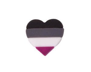 Asexual Flag Heart Silicone Pins - The Awareness Company