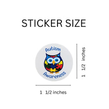 Load image into Gallery viewer, Autism Awareness Owl Stickers (250 per Roll) - The Awareness Company