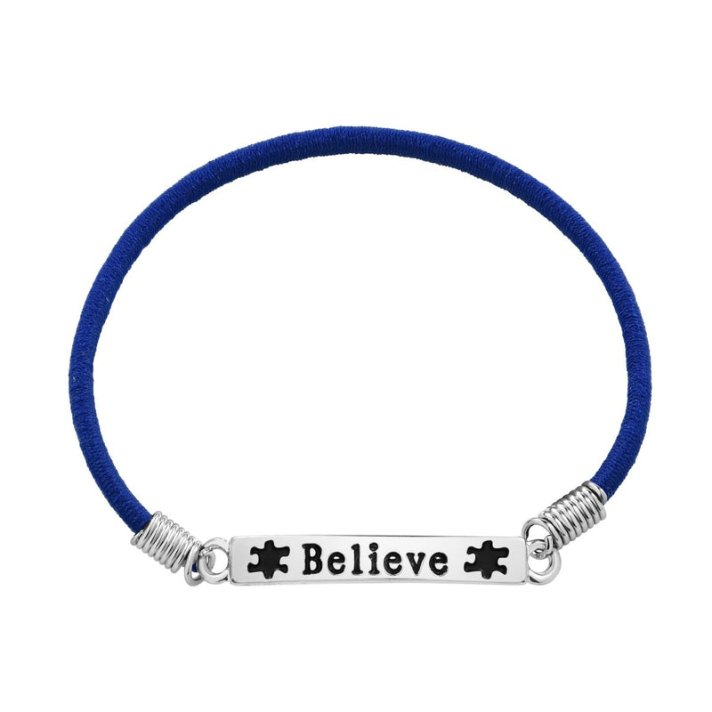 BELIEVE Autism Awareness Stretch Bracelets - The Awareness Company