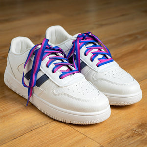 Bisexual Flag Striped Shoe Laces - The Awareness Company