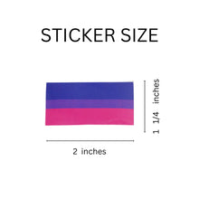 Load image into Gallery viewer, Bisexual Rectangle Flag Stickers (250 per Roll) - The Awareness Company
