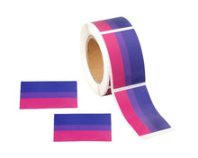 Load image into Gallery viewer, Bisexual Rectangle Flag Stickers (250 per Roll) - The Awareness Company
