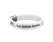 Load image into Gallery viewer, Blue &amp; Yellow Ribbon Down Syndrome Awareness Bangle Bracelets - The Awareness Company