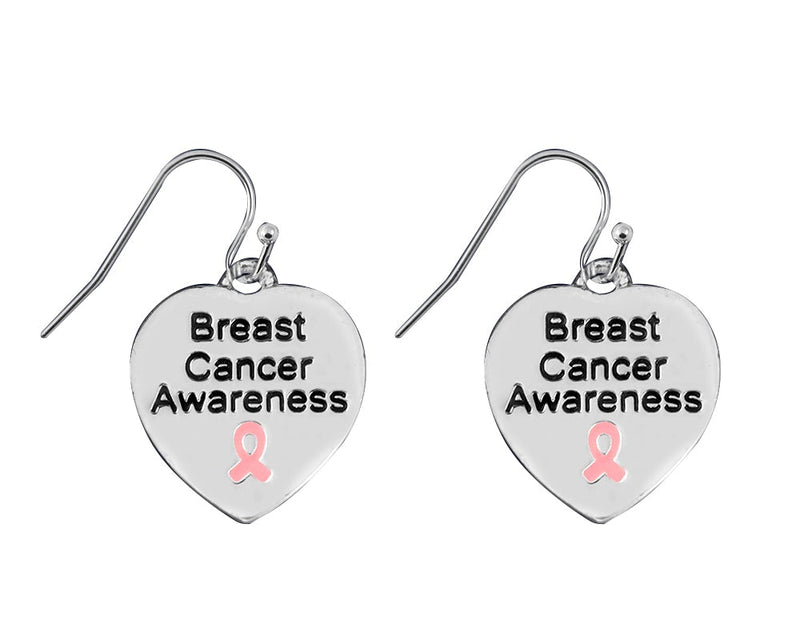 Breast Cancer Awareness Heart Earrings - The Awareness Company