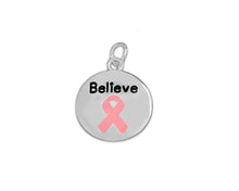 Load image into Gallery viewer, Circle Believe Pink Ribbon Charms - The Awareness Company