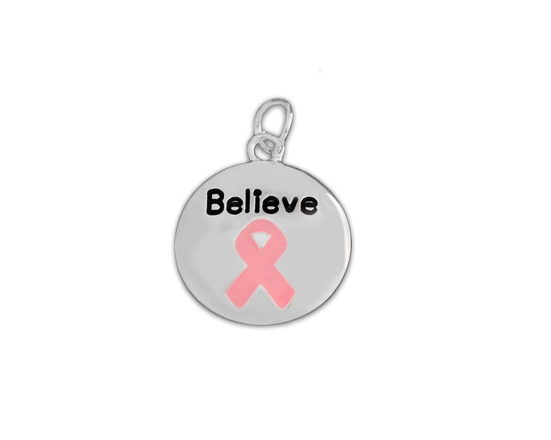 Circle Believe Pink Ribbon Charms - The Awareness Company
