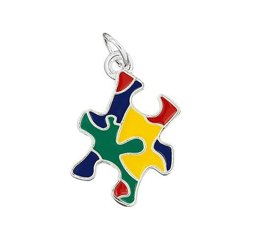 Colored Autism Puzzle Piece Charms - The Awareness Company