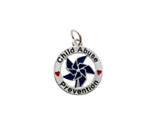 Load image into Gallery viewer, Child Abuse Prevention Blue Pinwheel Charms - The Awareness Company