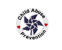 Load image into Gallery viewer, Child Abuse Prevention Blue Pinwheel Pins - The Awareness Company