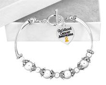 Load image into Gallery viewer, Childhood Cancer Awareness Heart Charm Partial Beaded Bracelets - The Awareness Company