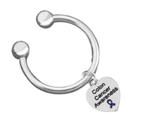 Load image into Gallery viewer, Bulk Heart Shaped Colon Cancer Awareness Key Chains - The Awareness Company