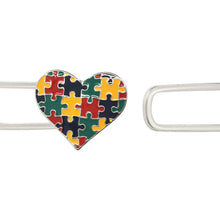 Load image into Gallery viewer, Colored Puzzle Heart Autism Awareness Bangle Bracelets - The Awareness Company