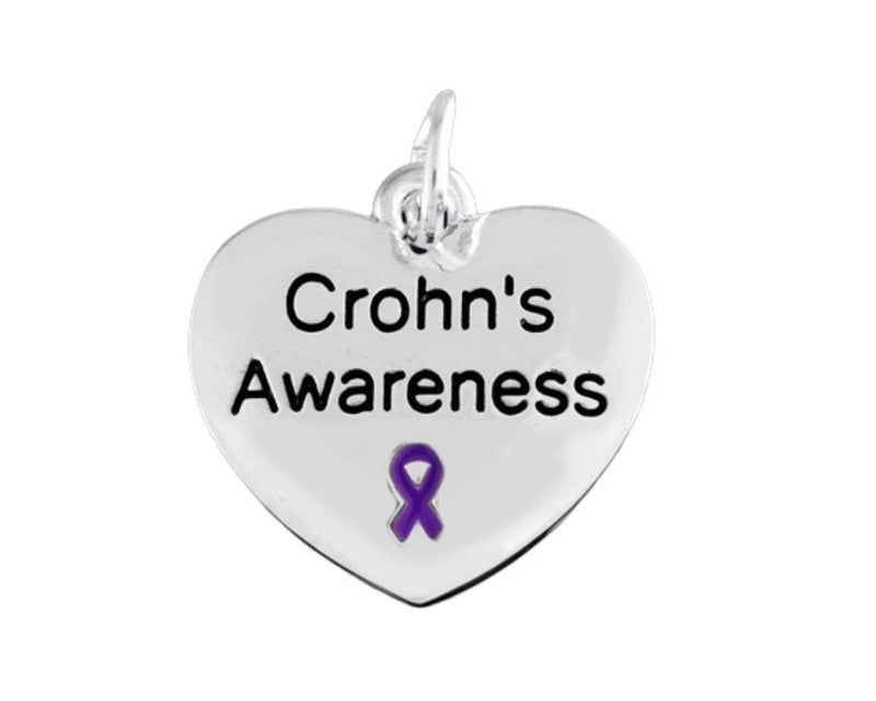 Crohn's Disease Awareness Heart Charm - The Awareness Company