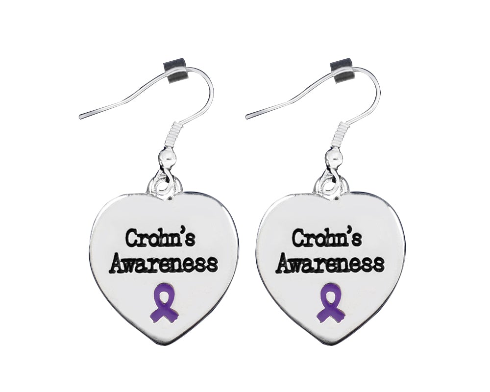 Crohn's Disease Awareness Heart Earrings - The Awareness Company