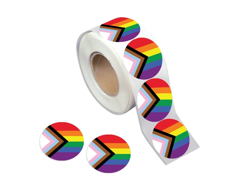 Daniel Quasar "Progress Pride" Circle Stickers (250 Per Roll) - The Awareness Company
