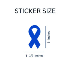 Load image into Gallery viewer, Dark Blue Ribbon Stickers - Large (250 per Roll) - The Awareness Company