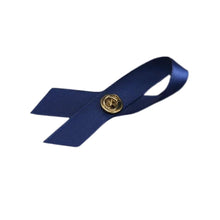 Load image into Gallery viewer, Dark Blue Satin Ribbon Awareness Pins - The Awareness Company