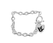 Load image into Gallery viewer, Deaf Symbol I love You Hand Sign Chunky Charm Bracelets - The Awareness Company