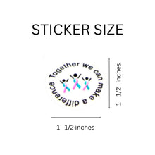 Load image into Gallery viewer, Difference Pink &amp; Teal Ribbon Stickers (500 Stickers) - The Awareness Company