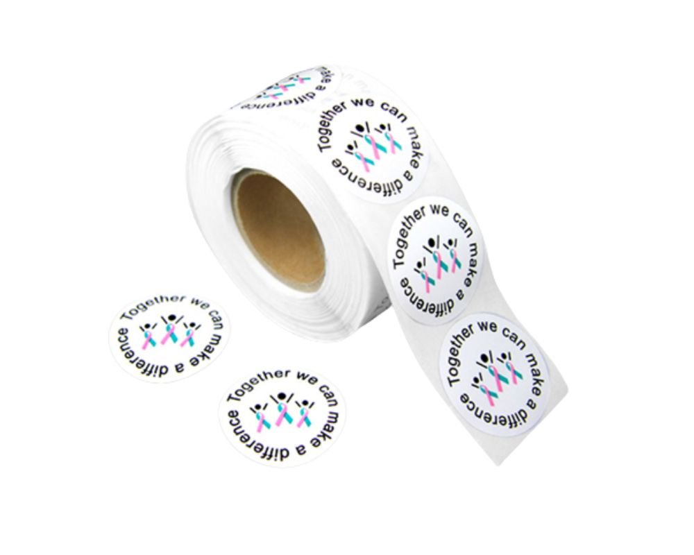 Difference Pink & Teal Ribbon Stickers (500 Stickers) - The Awareness Company
