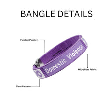 Load image into Gallery viewer, Bulk Domestic Violence Awareness Purple Ribbon Bangle Bracelets - The Awareness Company