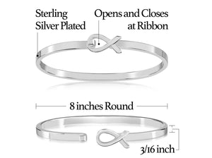 Elegant Silver Ribbon Bracelets - The Awareness Company