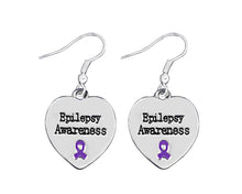 Load image into Gallery viewer, Epilepsy Awareness Heart Earrings - The Awareness Company