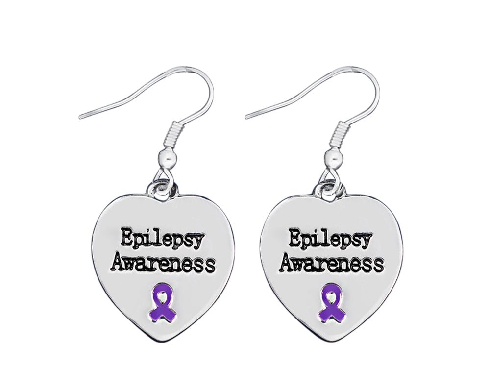 Epilepsy Awareness Heart Earrings - The Awareness Company