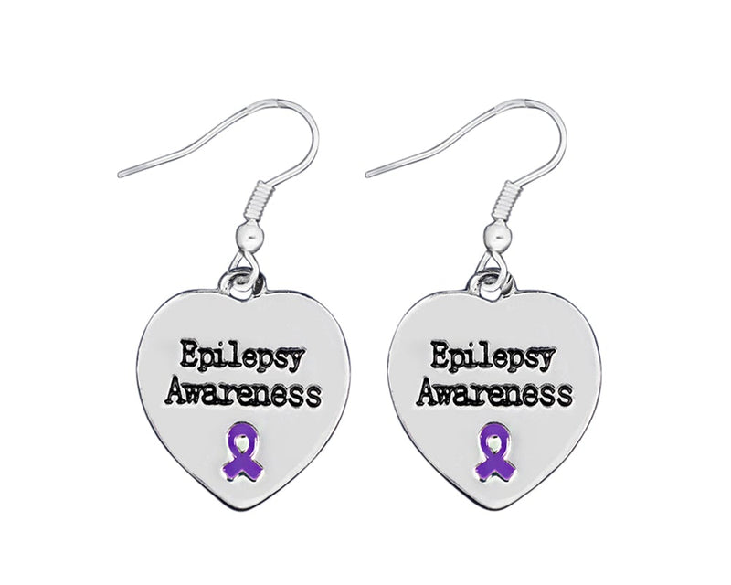 Epilepsy Awareness Heart Earrings - The Awareness Company