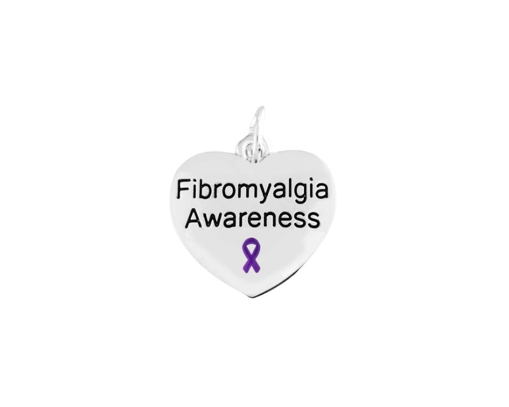 Fibromyalgia Awareness Heart Charm - The Awareness Company