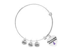 Load image into Gallery viewer, Fibromyalgia Awareness Heart Retractable Charm Bracelets - The Awareness Company