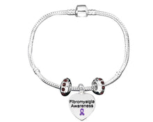 Load image into Gallery viewer, Bulk Fibromyalgia Charm with Crystal Accent Charms Bracelets - The Awareness Company