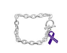 Load image into Gallery viewer, Bulk Purple Ribbon Fibromyalgia Chunky Charm Bracelets - The Awareness Company