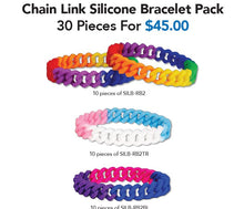 Load image into Gallery viewer, Gay Pride Chain Link Bracelet Variety Pack Bundle (30 Pieces) - The Awareness Company