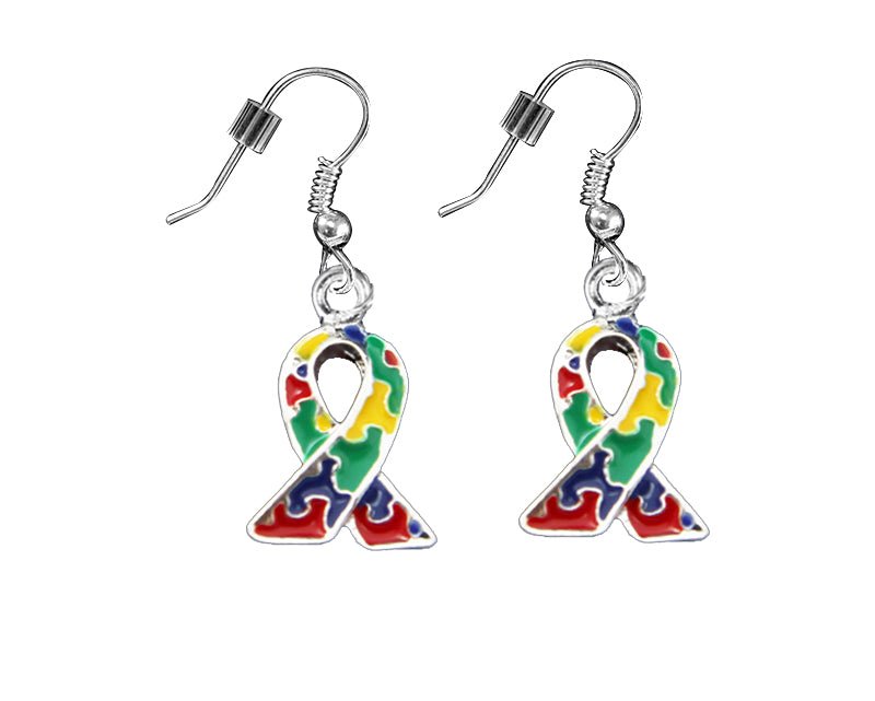 Hanging Autism Ribbon Earrings - The Awareness Company
