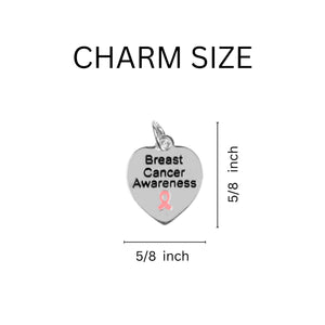 Heart Shaped Breast Cancer Awareness Leather Cord Necklaces - The Awareness Company