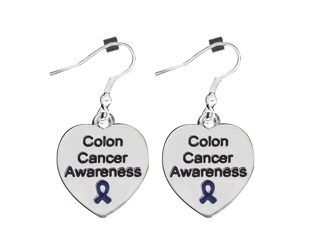 Heart Shaped Colon Cancer Awareness Earrings - The Awareness Company