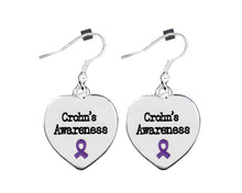 Load image into Gallery viewer, Heart Shaped Crohn&#39;s Disease Awareness Earrings - The Awareness Company